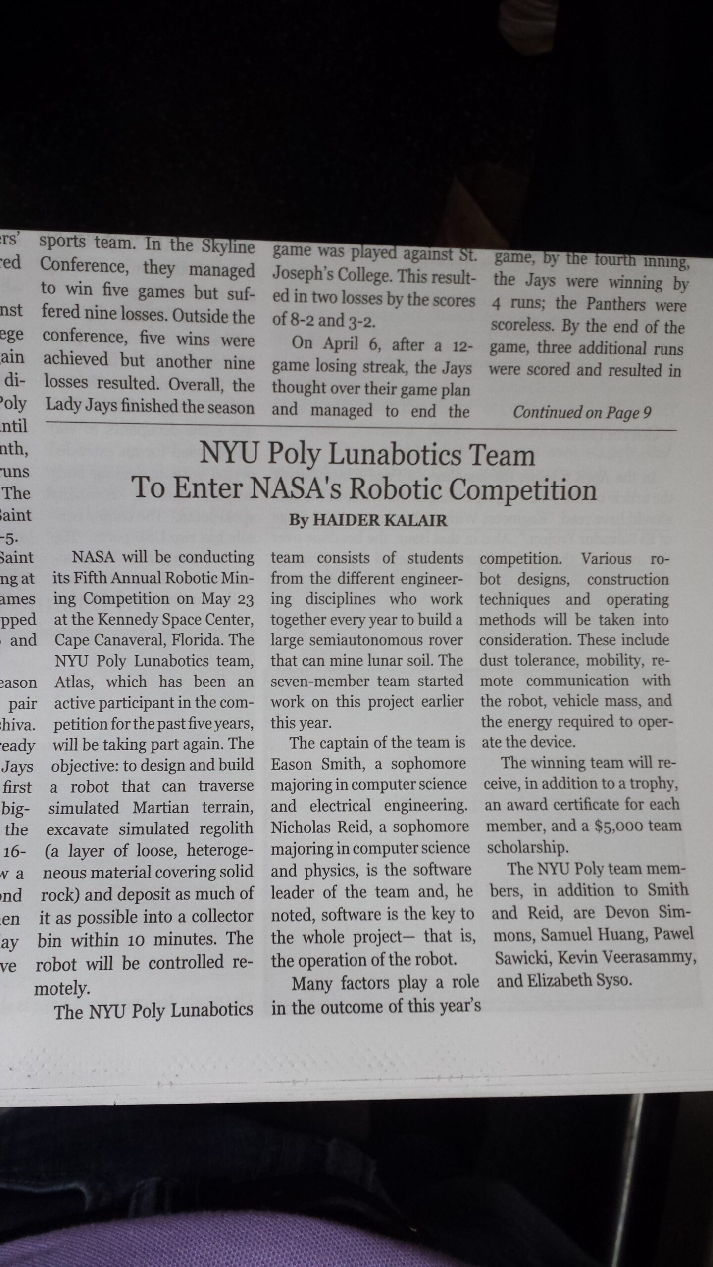 NYU News Article Screenshot